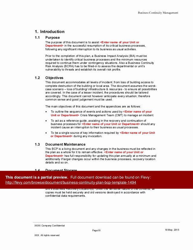 Business Continuity Plan Template Best Of Business Continuity Plan Bcp Template
