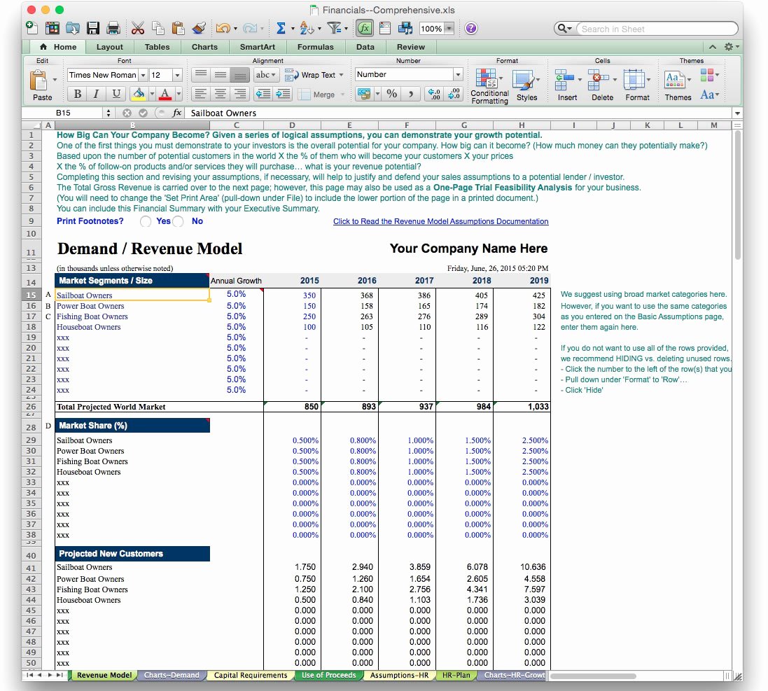 Business Financial Plan Template Excel Beautiful Business Plan Financial Model Template Bizplanbuilder