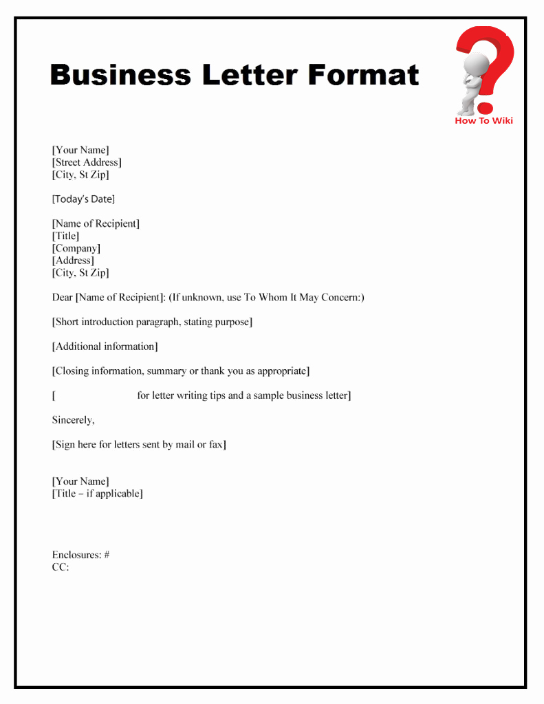 business letter example for a pany