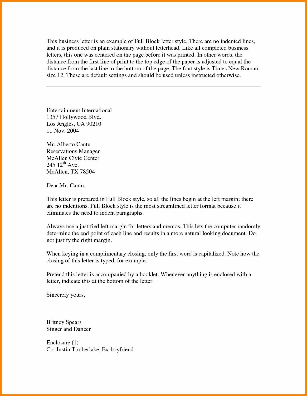 Business Letter format Enclosure Inspirational Business Letter format Enclosure and Carbon Copy with