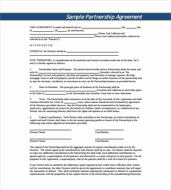 Business Partner Buyout Agreement Template Elegant Business Partnership Agreement 9 Download Documents In