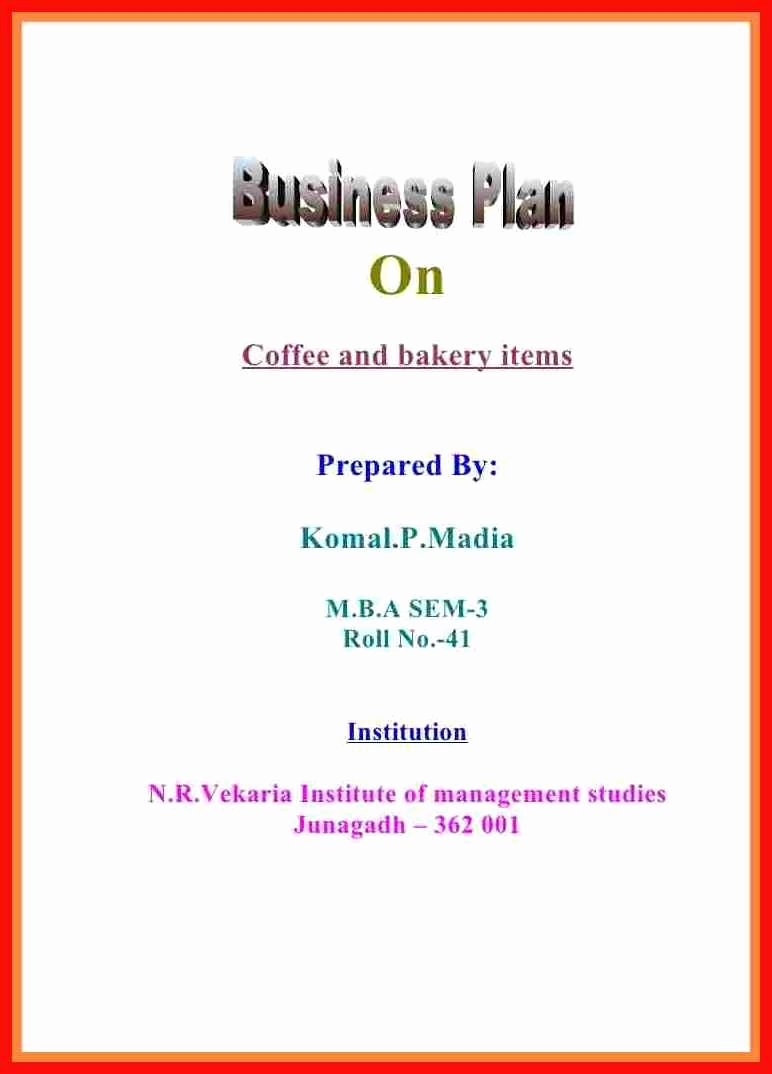 Business Plan Cover Page Template Fresh Business Plan Cover Page