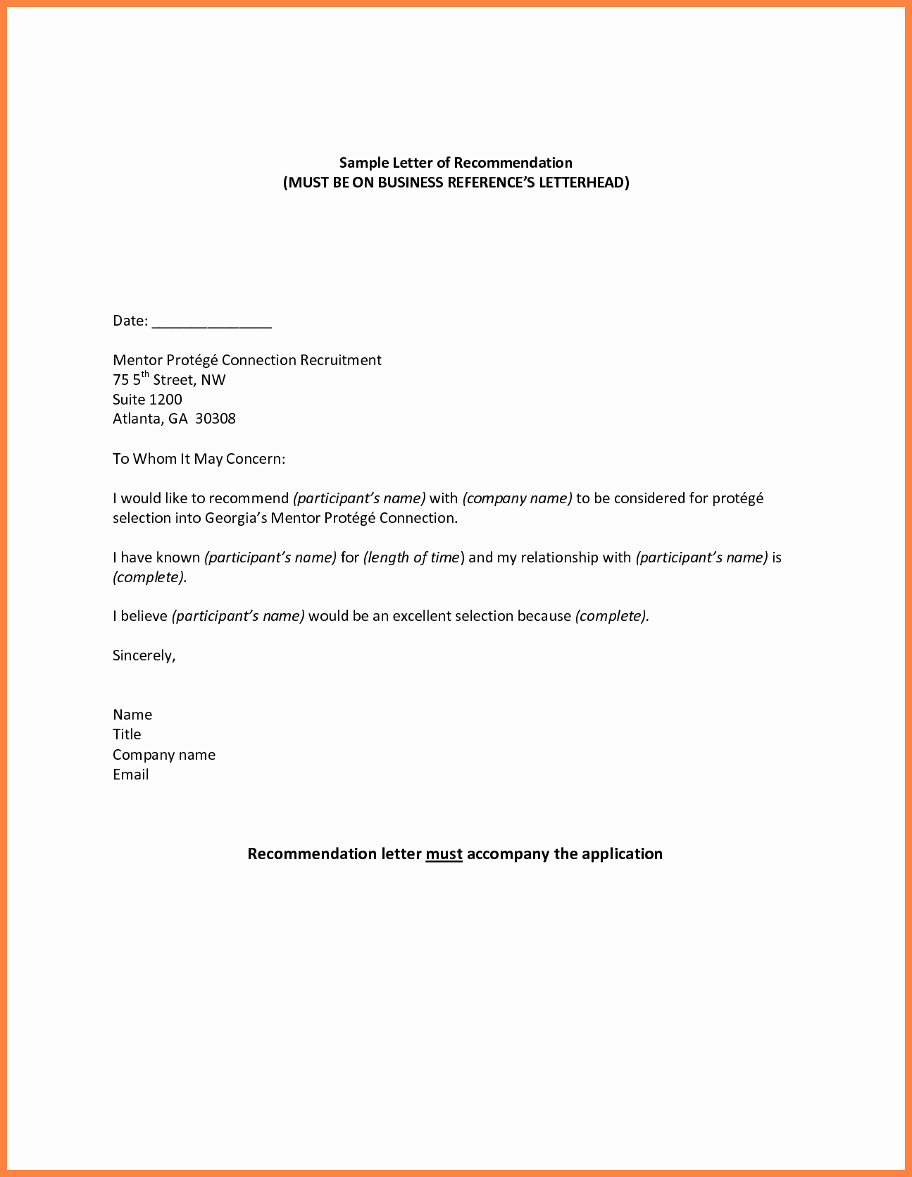 Business Recommendation Letter Sample Inspirational 7 Re Mendation Letter for A Pany Sample