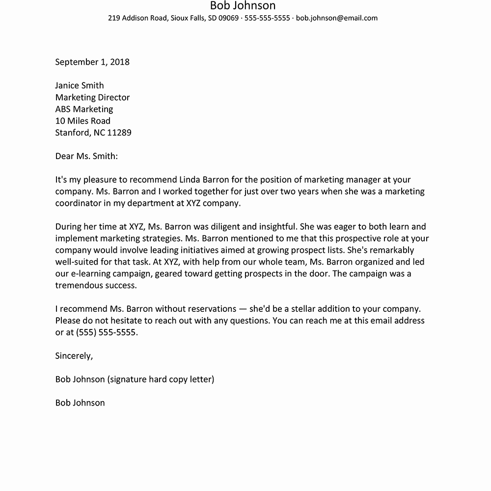 Buy Letter Of Recommendation New Sample Reference Letter format
