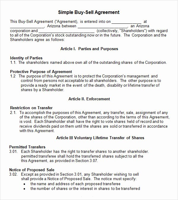 Buyout Agreement Sample Best Of 18 Sample Buy Sell Agreement Templates Word Pdf Pages