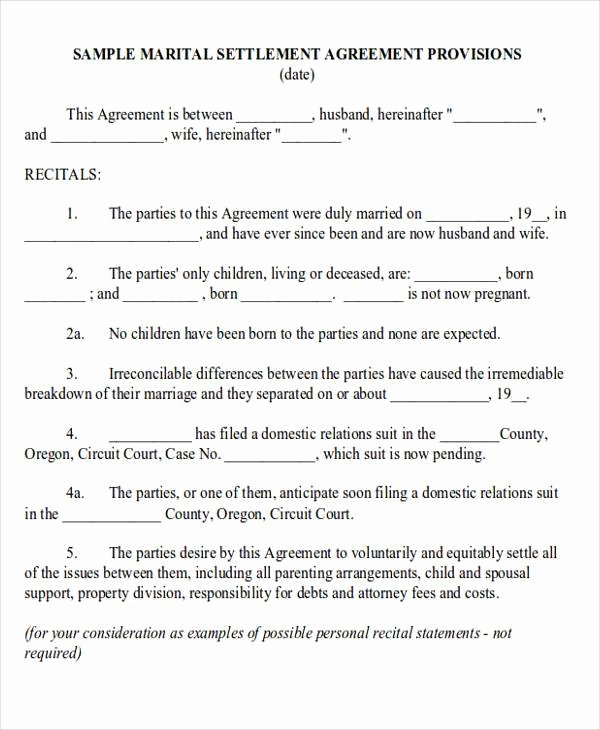 California Separation Agreement Template Awesome 70 Agreement Examples