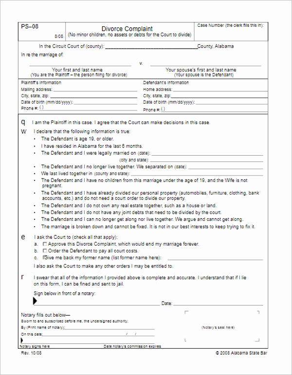 California Separation Agreement Template Fresh 107 Free Divorce Papers Templates Pdf Samples Examples