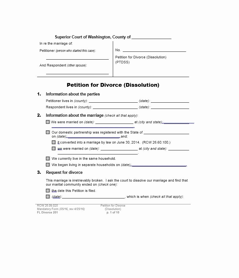 California Separation Agreement Template New Example Divorce Papers