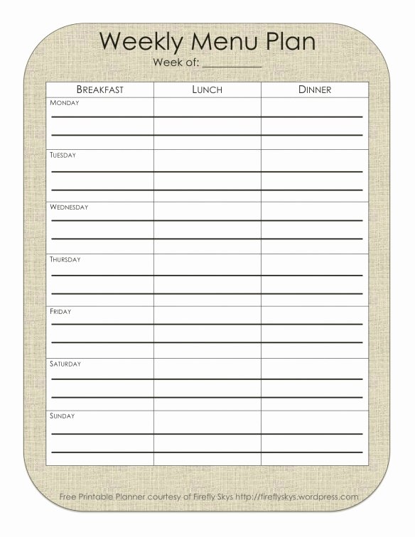 Camping Meal Plan Template Inspirational Best 25 Weekly Menu Planners Ideas On Pinterest