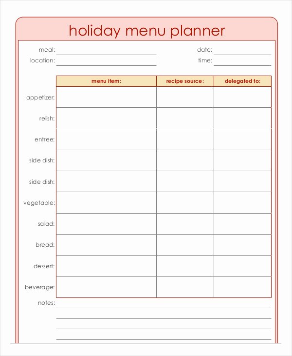 Camping Meal Plan Template Lovely Printable Menu Planning Template 10 Free Word Pdf