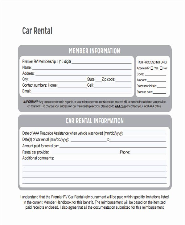 Car Rental Receipt Template Lovely 42 Free Receipt forms