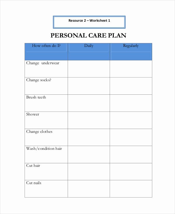 Care Plan Template Nursing New Personal Care Plan Templates 12 Free Pdf format