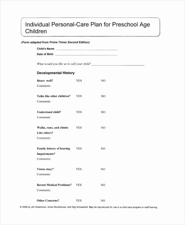 Care Plan Template Pdf Best Of Personal Care Plan Templates 12 Free Pdf format
