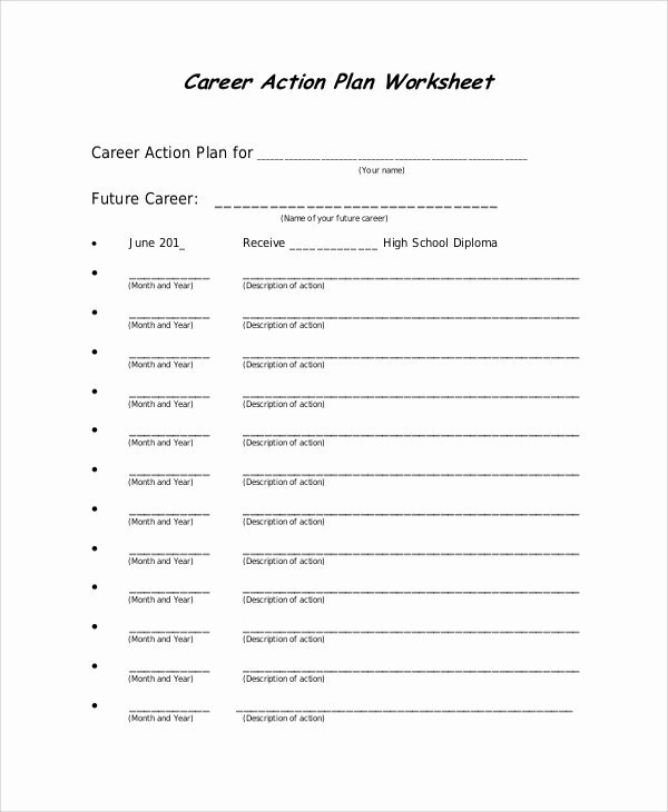 Career Action Plan Template Unique 46 Sample Action Plans