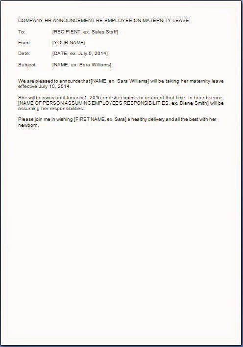 Cash Out Refinance Letter Template Awesome Leave Announcement Letter format