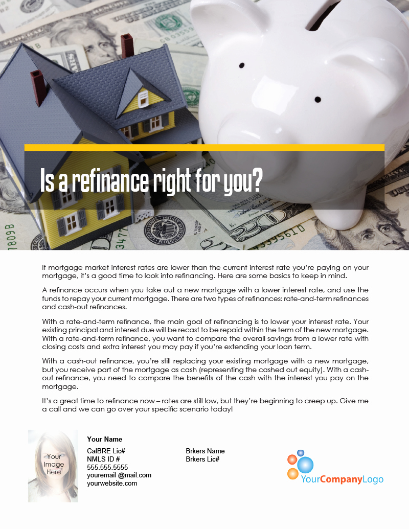 Cash Out Refinance Letter Template Lovely Farm is A Refinance Right for You