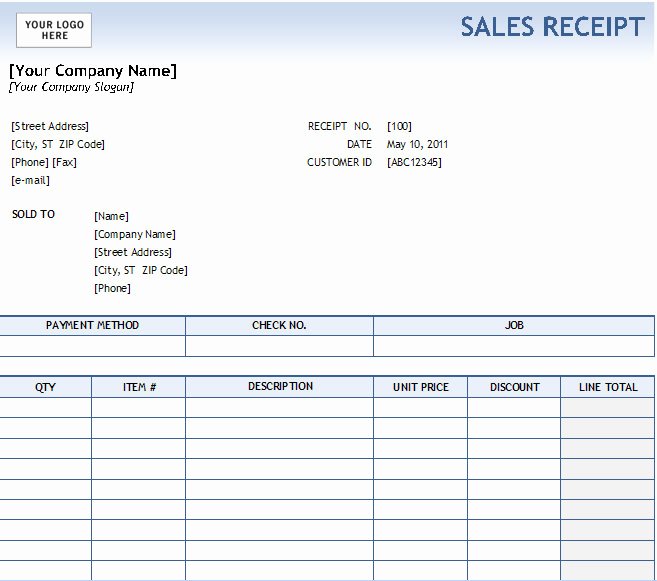 Cash Receipt format In Excel Beautiful Excel Sales Receipt Excel Receipt Template