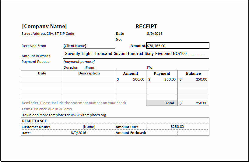 Cash Receipt format In Excel Unique Cash Receipt Template for Ms Excel