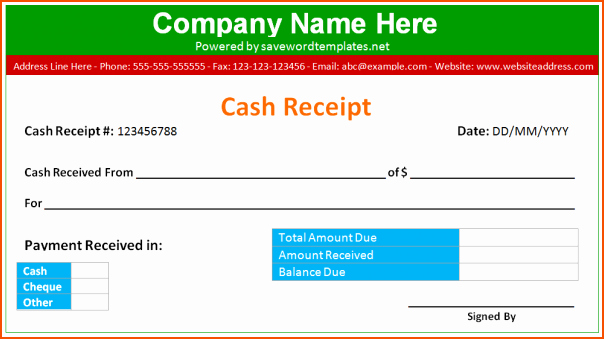 Cash Receipt format In Word Fresh 7 Cash Receipt Template Word Bookletemplate
