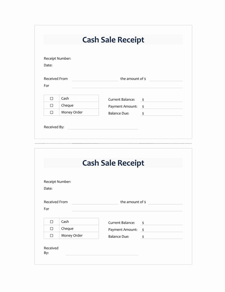 Cash Sale Receipt Template Word Unique 21 Free Cash Receipt Templates for Word Excel and Pdf