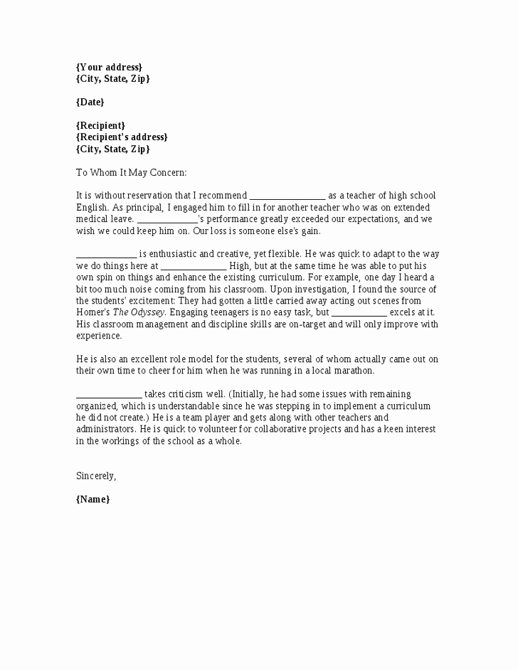 Caspa Letter Of Recommendation New Writing Reference Letters for High School Students