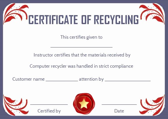 Certificate Of Destruction Template Awesome 8 Free Customizable Certificate Of Destruction Templates