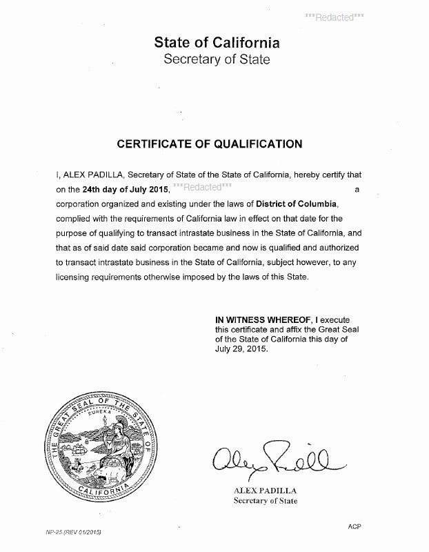 Certificate Of Existence Sample Beautiful California Certificate Of Authority