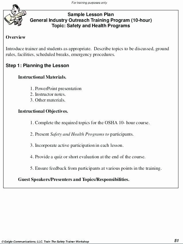 Cfi Lesson Plan Template Unique Training Lesson Plan Template – Thalmus