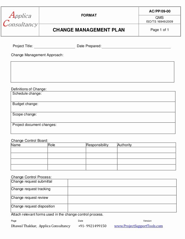 change management plan ready template