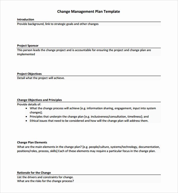 Change Management Plan Template Beautiful Sample Change Management Plan Template 13 Free