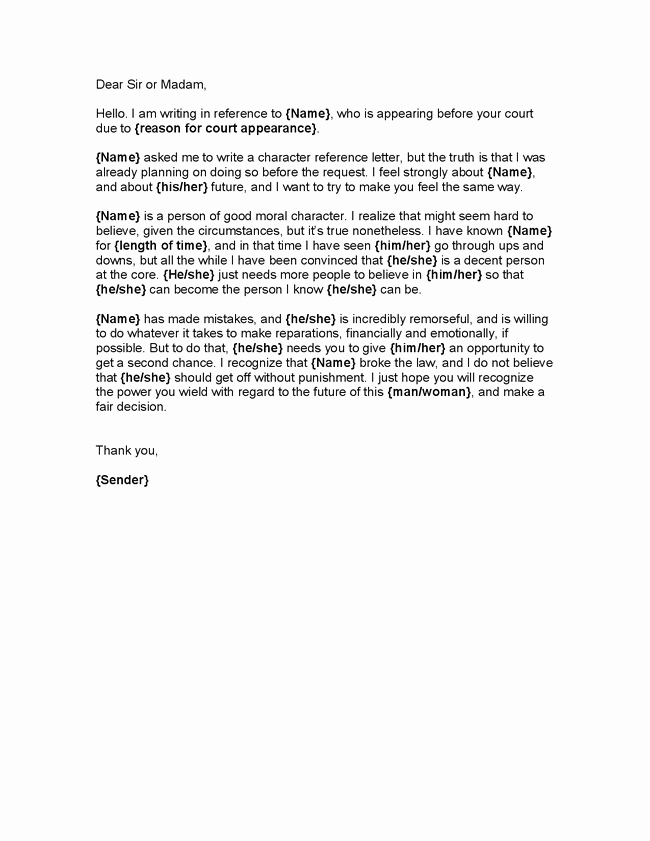 Character Letter format for Court Awesome Example Resume Example Character Reference for Court