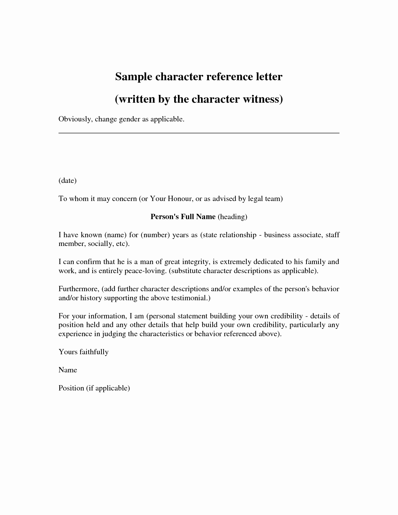 Character Letter format for Court Elegant Character Letters for Court Templates Google Search