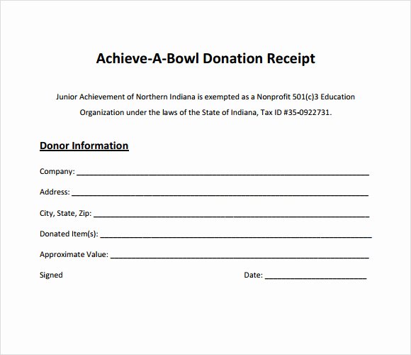 Charitable Donation Receipt Template Luxury Charitable Donation form Template