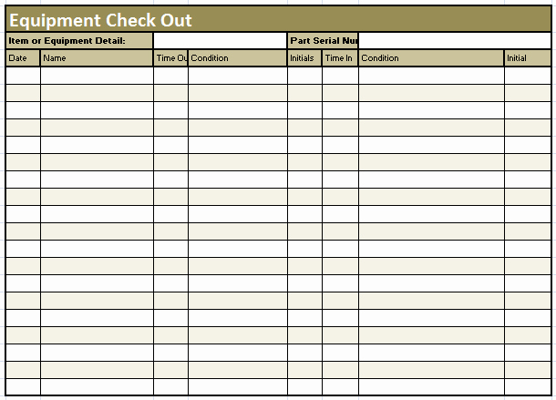 Check In Check Out Spreadsheet Luxury Inventory Sign Out Sheet Template