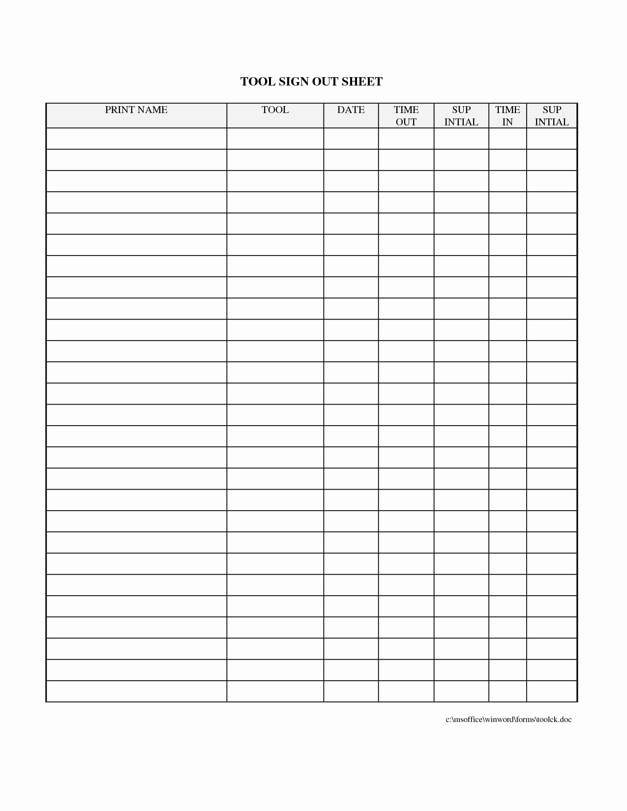 Check In Check Out Template Awesome Printable Sign Out Sheet Template