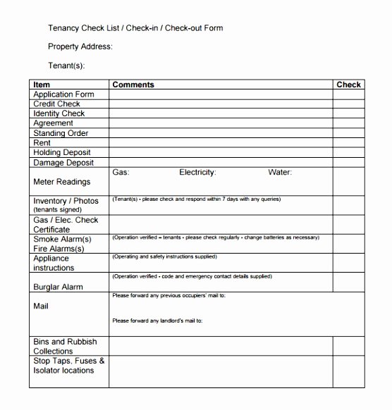 Check In Check Out Template Lovely 6 Check Out form Template Ierwr