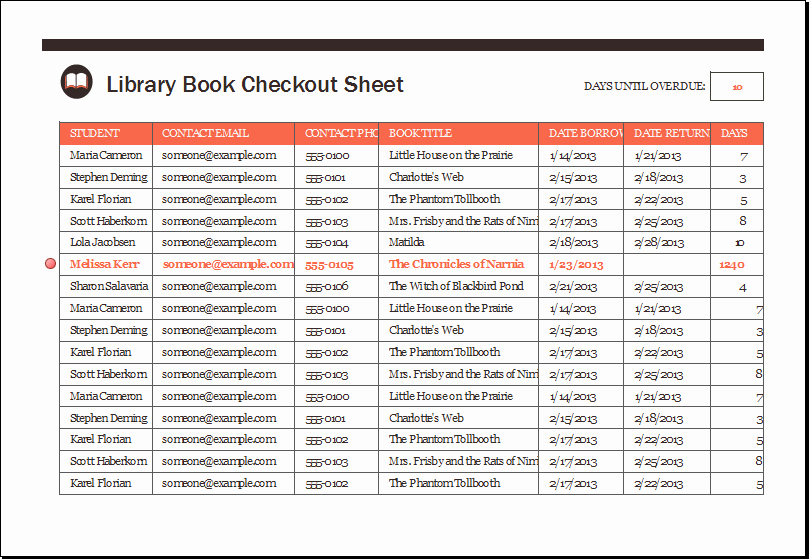Check In Check Out Template Luxury Library Book Checkout Sheet Template Xls