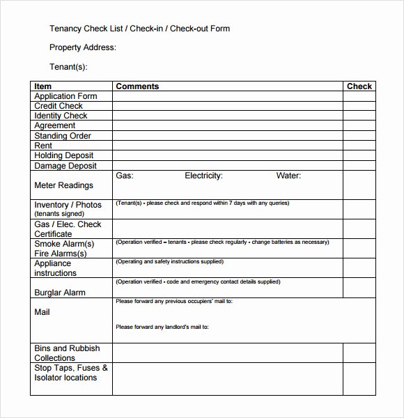 Check In Check Out Template New 13 Rental Inventory Templates