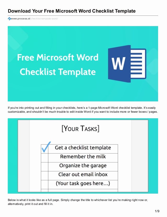 Check Template for Word Beautiful Download Your Free Microsoft Word Checklist Template