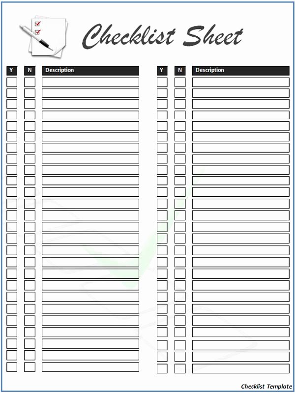 Check Template for Word Lovely 9 Best Of Blank Checklist Pdf Printable Templates