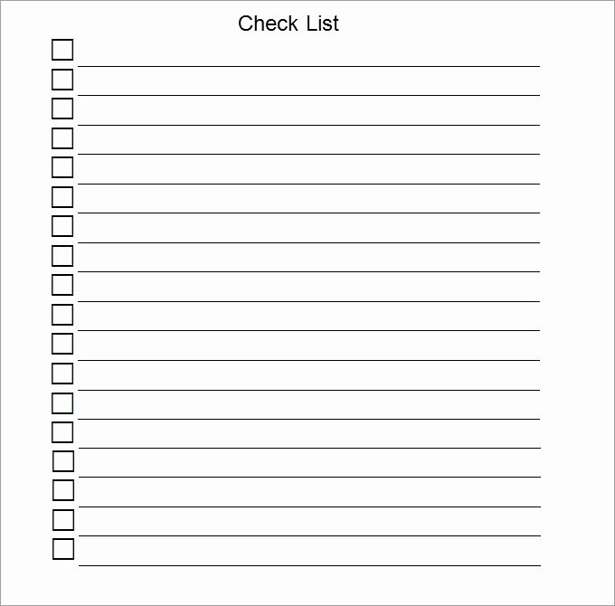 Check Template for Word Lovely Blank Checklist Template
