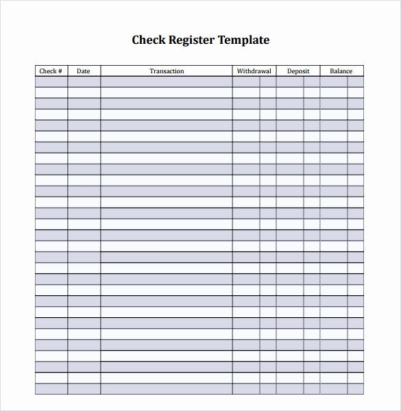 Check Template for Word Lovely Sample Check Register Template 7 Documents In Pdf Word