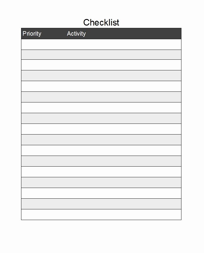 Check Template for Word New 51 Free Printable to Do List &amp; Checklist Templates Excel