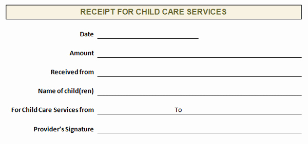 Child Care Payment Receipt Luxury Weekly Receipts for Daycare Free Printables