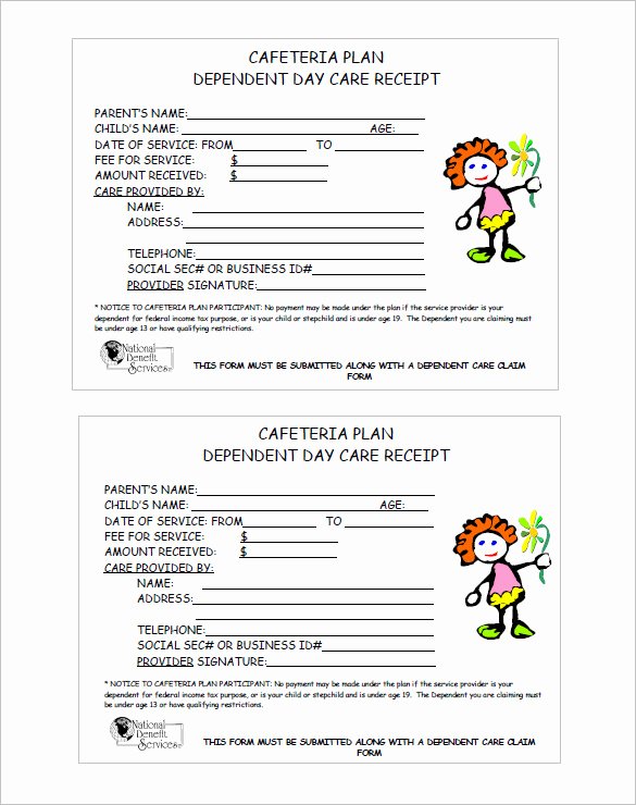 Child Care Receipt Template Awesome 20 Daycare Receipt Templates Doc Pdf