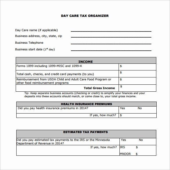 Child Care Receipt Template Lovely 15 Tax Receipt Templates Doc Pdf Excel