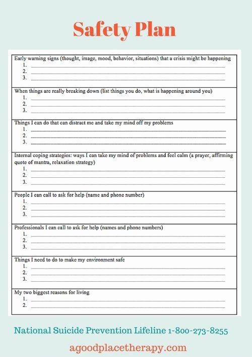 Child Safety Plan Template Beautiful Printable Suicide Safety Plan Template – Free Template Design