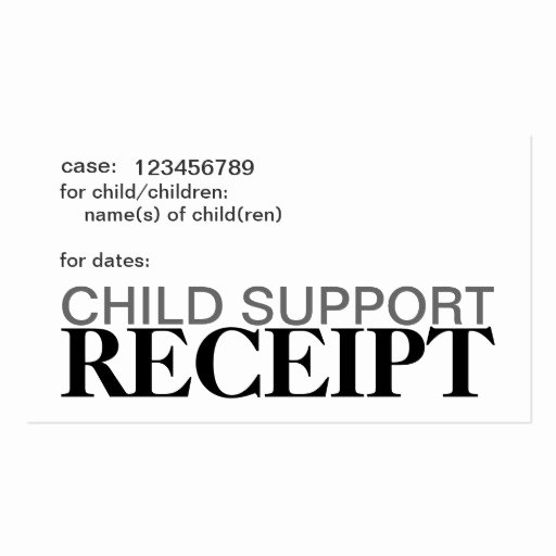 Child Support Receipt Template Awesome Child Support Receipt Cards Double Sided Standard Business