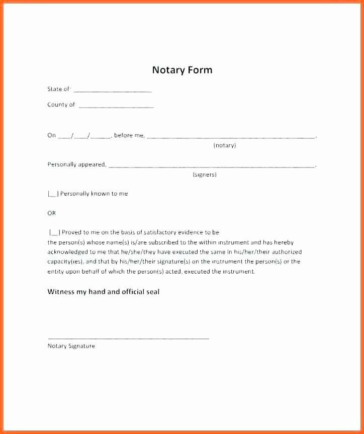 Child Support Receipt Template Inspirational Notary form Template