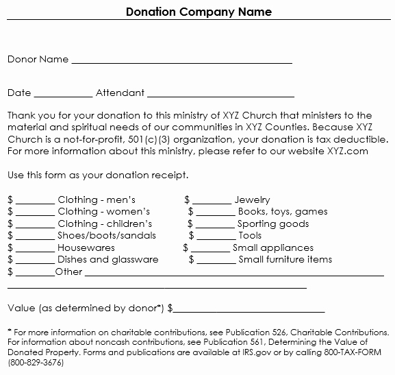 Church Donation Receipt Template Best Of Donation Receipt Template 12 Free Samples In Word and Excel